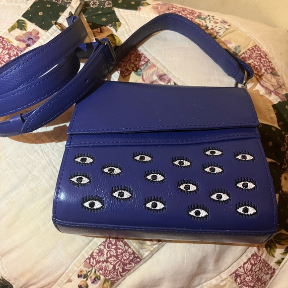 Min & Mon Navy Blue Anastasio Micro Crossbody Bag All Over Eyes - Picture 3 of 6